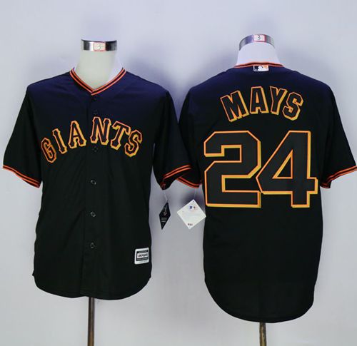Giants #24 Willie Mays Black New Cool Base Fashion Stitched MLB Jersey - Click Image to Close